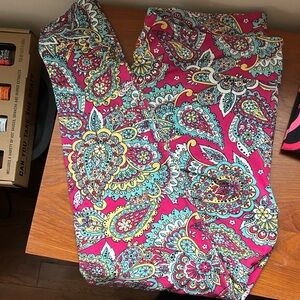 LuLaRoe Pink and Blue Paisley Leggings